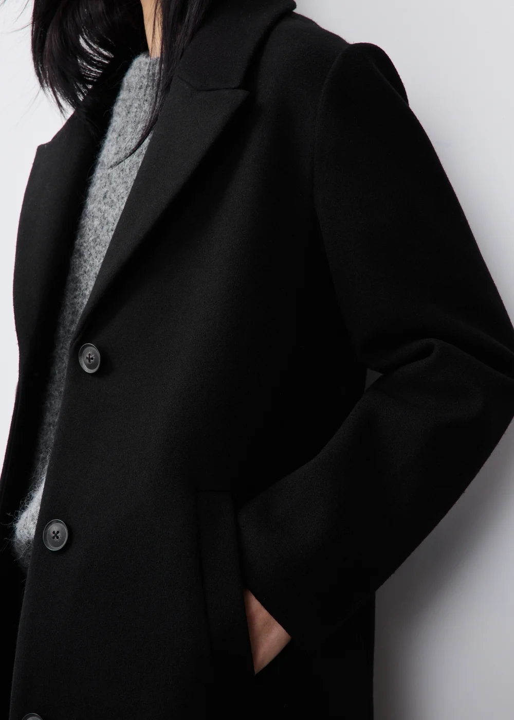 Black Tailored Coat - 8 Image 3