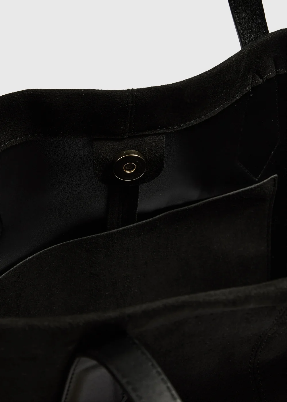 Black Faux Suede Tote Bag - One Size Image 2