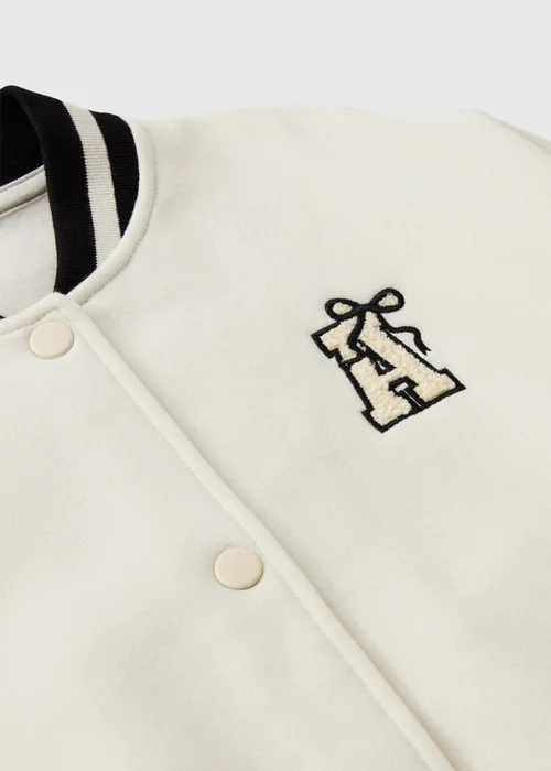Girls Cream Varsity Jacket (7-15yrs) - 9 Yrs Image 2