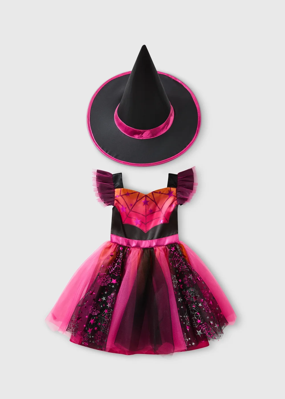Kids Pink Sparkle Witch Fancy Dress Costume (1-11yrs) - 6-7 Yrs Image 1