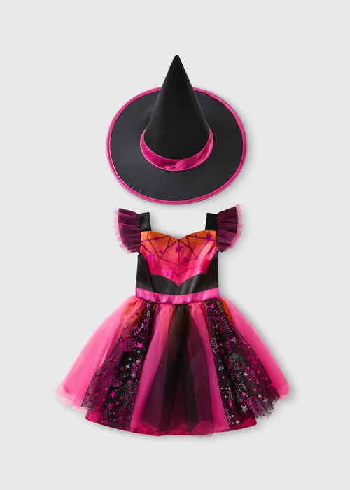 Kids Pink Sparkle Witch Fancy Dress Costume (1-11yrs) - 6-7 Yrs Image 1