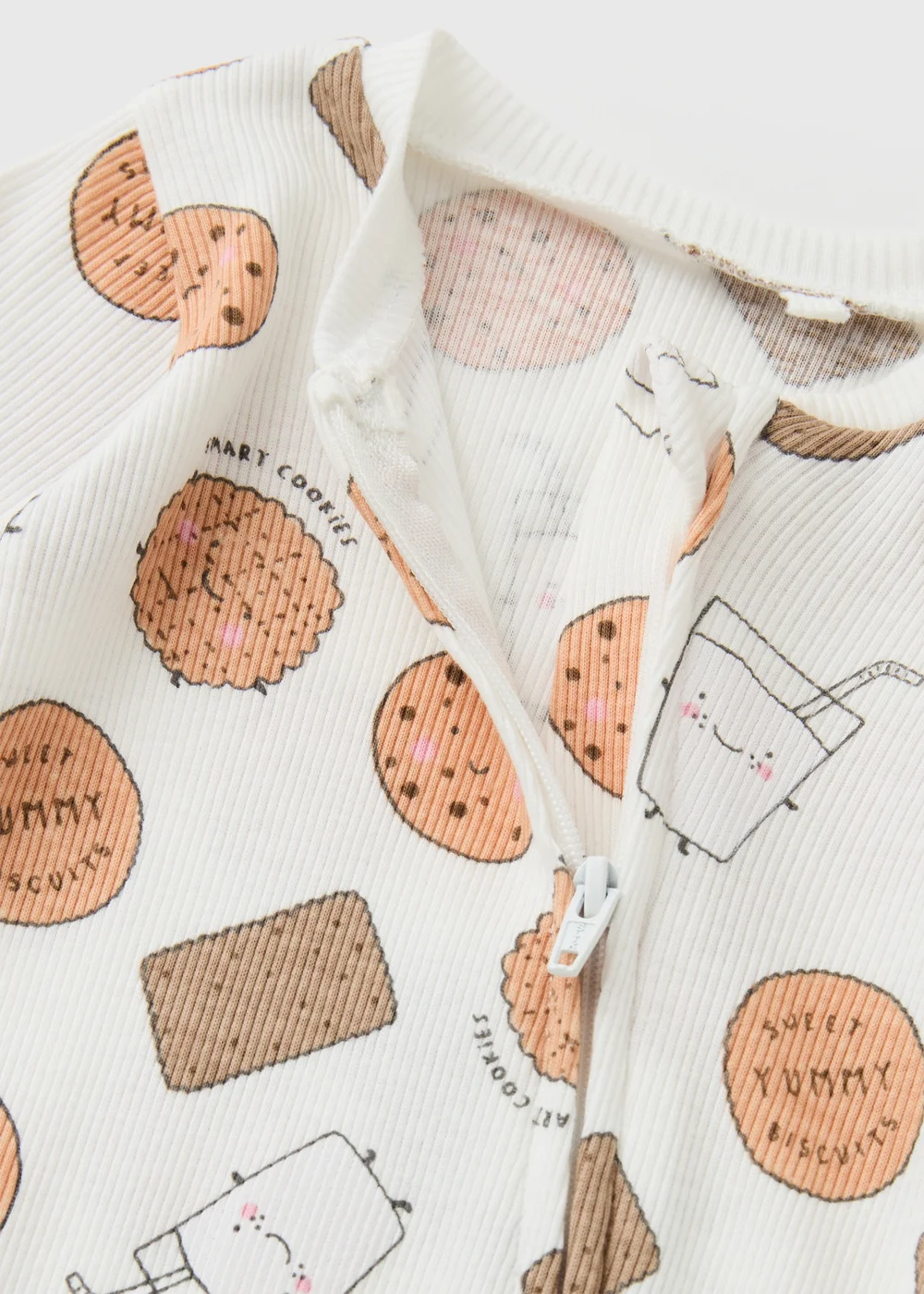 Baby Cream Cookie Zip Up Sleepsuit (0-23mths) - First Size Image 2