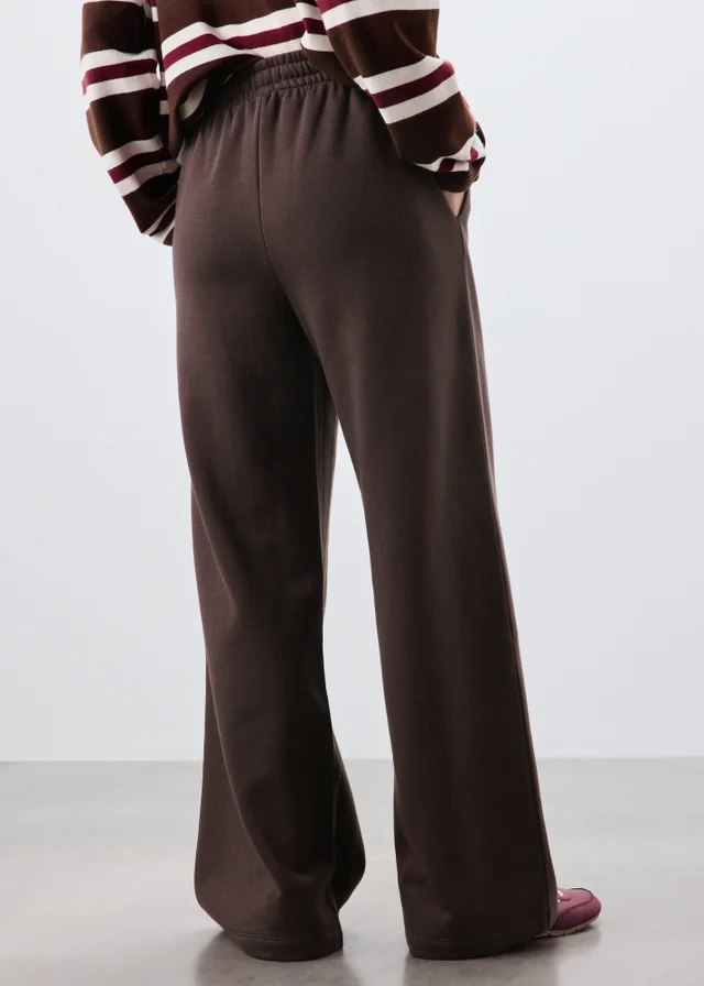Chocolate Brown Wide Leg Jogging Bottoms