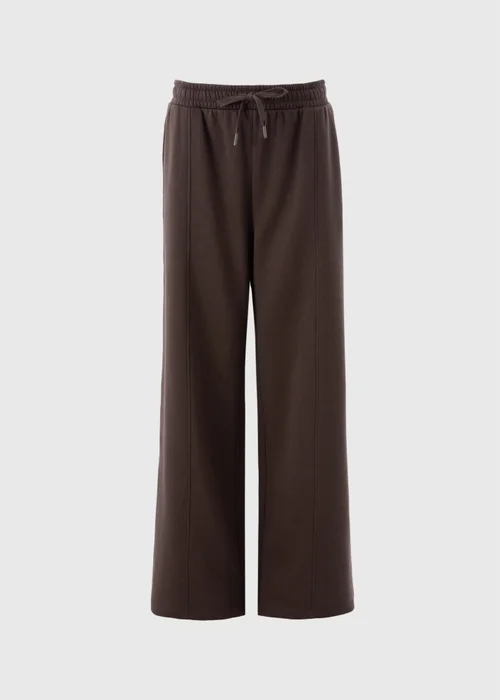 Chocolate Brown Wide Leg Jogging Bottoms - XS Image 5