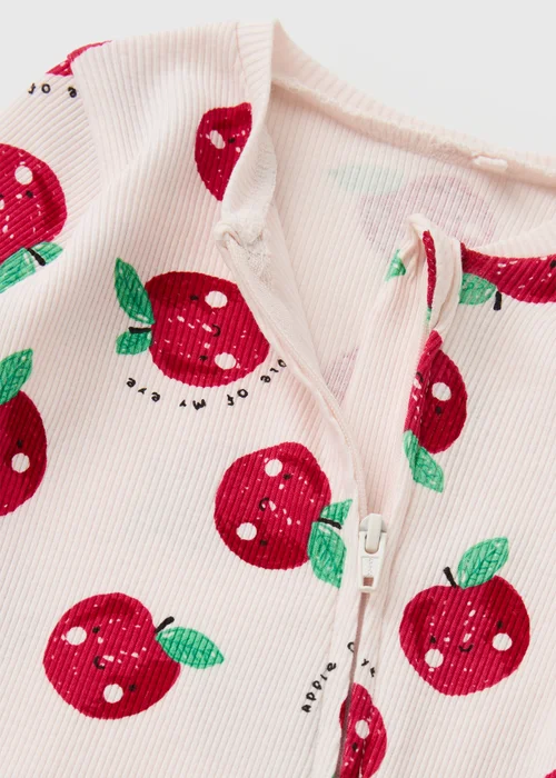 Baby Red Apple Zip Up Sleepsuit (0-23mths) - First Size Image 2