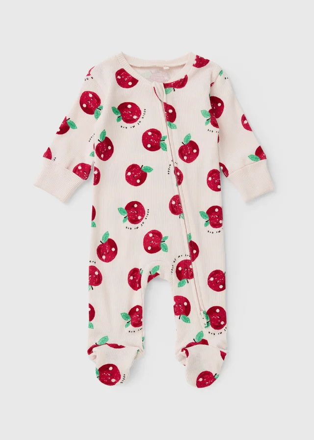 Baby Red Apple Zip Up Sleepsuit (0-23mths)