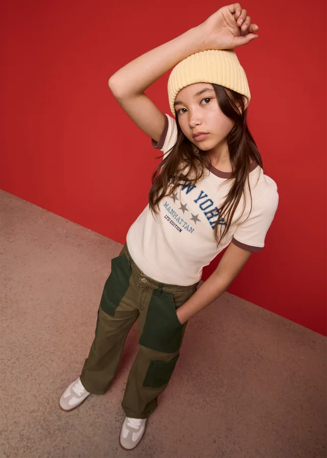Girls Cream Manhattan T-Shirt (7-15 Yrs)