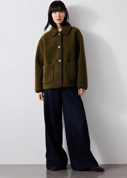 Olive Borg Piped Coat - 8 Image 4