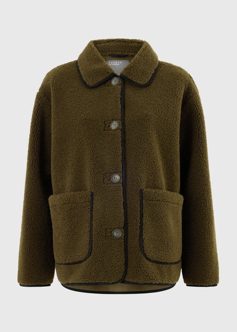 Olive Borg Piped Coat - 8 Image 5