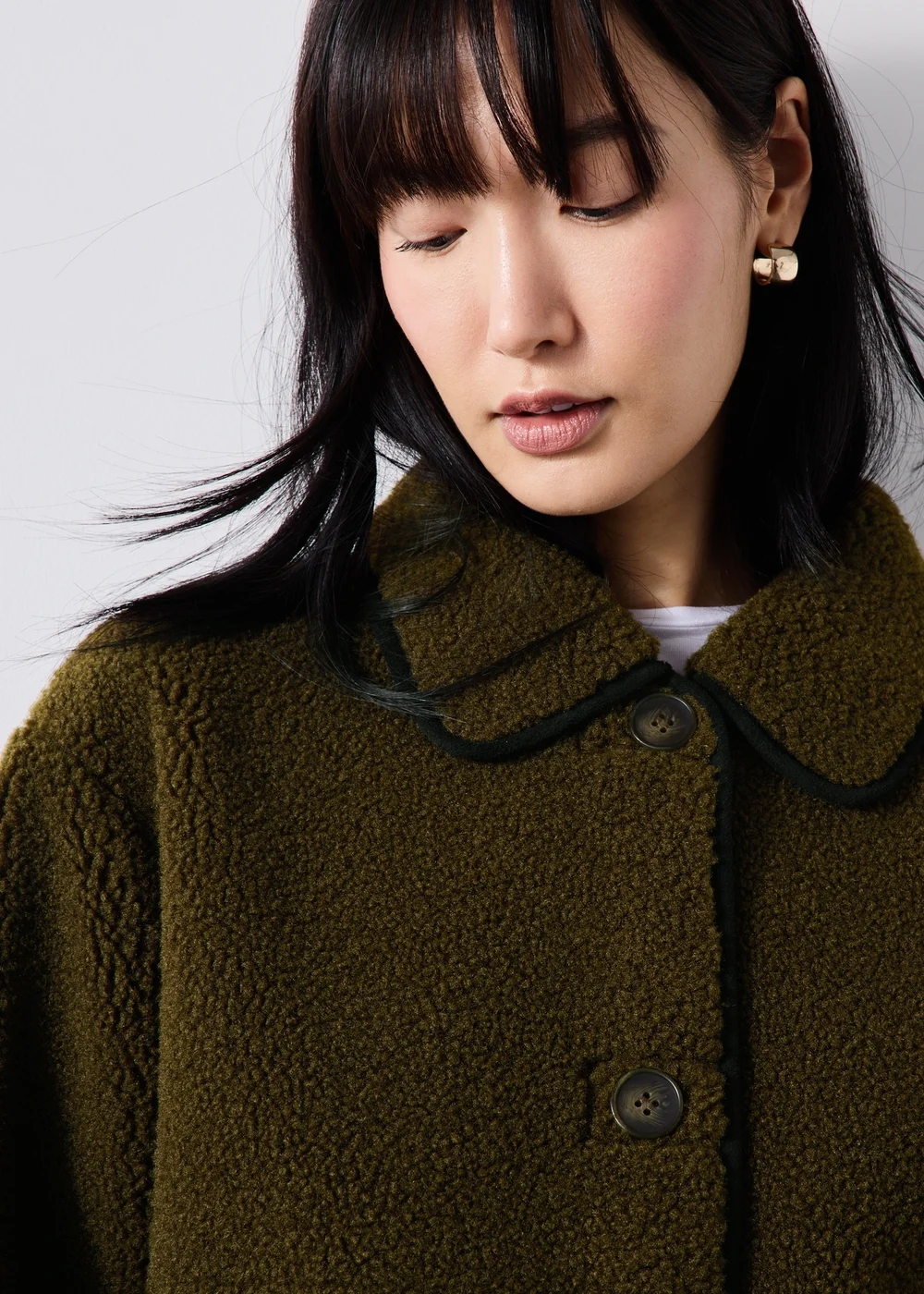 Olive Borg Piped Coat - 8 Image 3