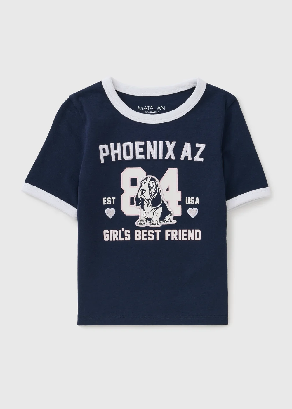 Girls Navy Phoenix Print T-Shirt (7-15 Yrs) - 14 Yrs Image 1