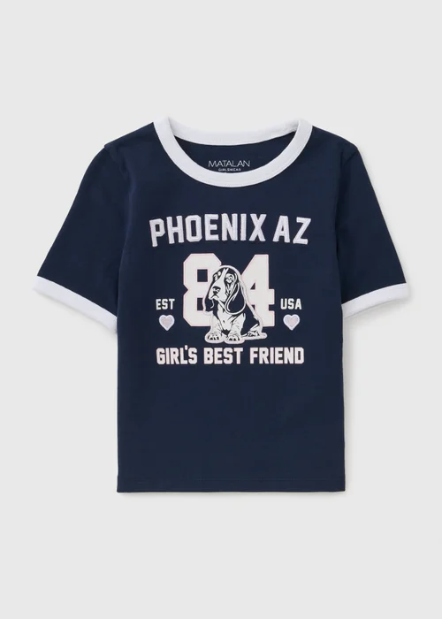 Girls Navy Phoenix Print T-Shirt (7-15 Yrs) - 14 Yrs Image 1