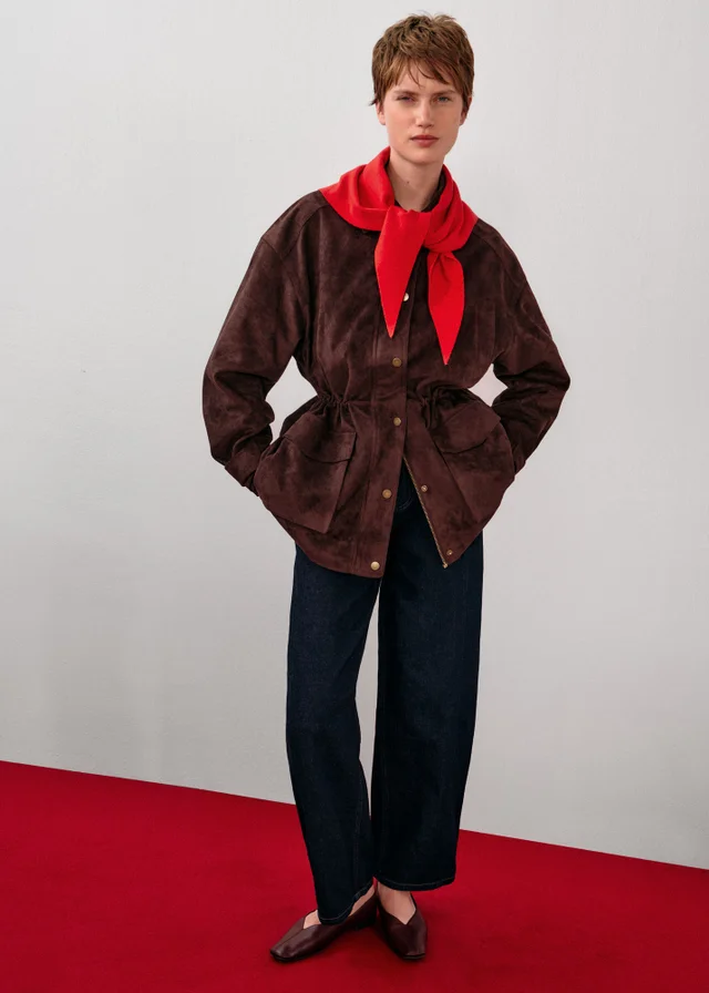 Chocolate Brown Faux Suedette Jacket