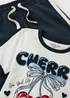 Girls Navy Cherry T-Shirt & Jogging Bottoms Set (7-15yrs) - 7 Yrs Image 2