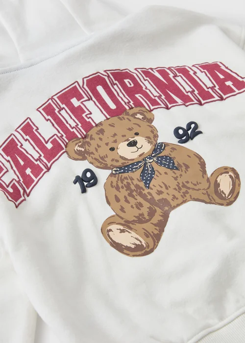 Girls Cream Bear Hoody & Skirt Set (7-15yrs) - 7 Yrs Image 2