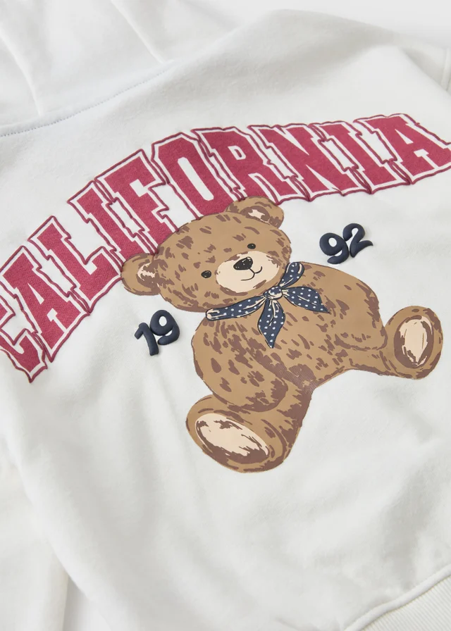 Girls Cream Bear Hoody & Skirt Set (7-15yrs)