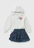 Girls Cream Bear Hoody & Skirt Set (7-15yrs) - 7 Yrs Image 1