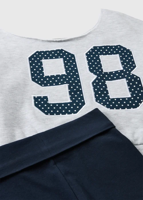 Girls Navy Off The Shoulder Top & Legging Set (7-15 Yrs) - 7 Yrs Image 2