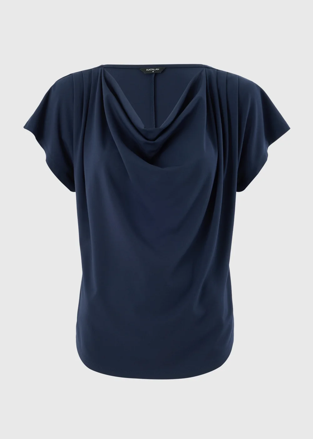 Navy Cowl Angel Sleeve Top - 8 Image 1