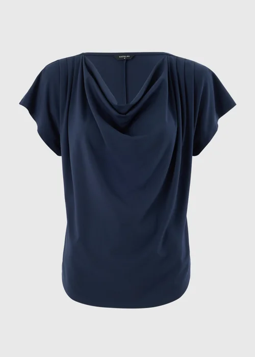 Navy Cowl Angel Sleeve Top - 14 Image 2