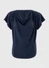 Navy Cowl Angel Sleeve Top - 8 Image 1