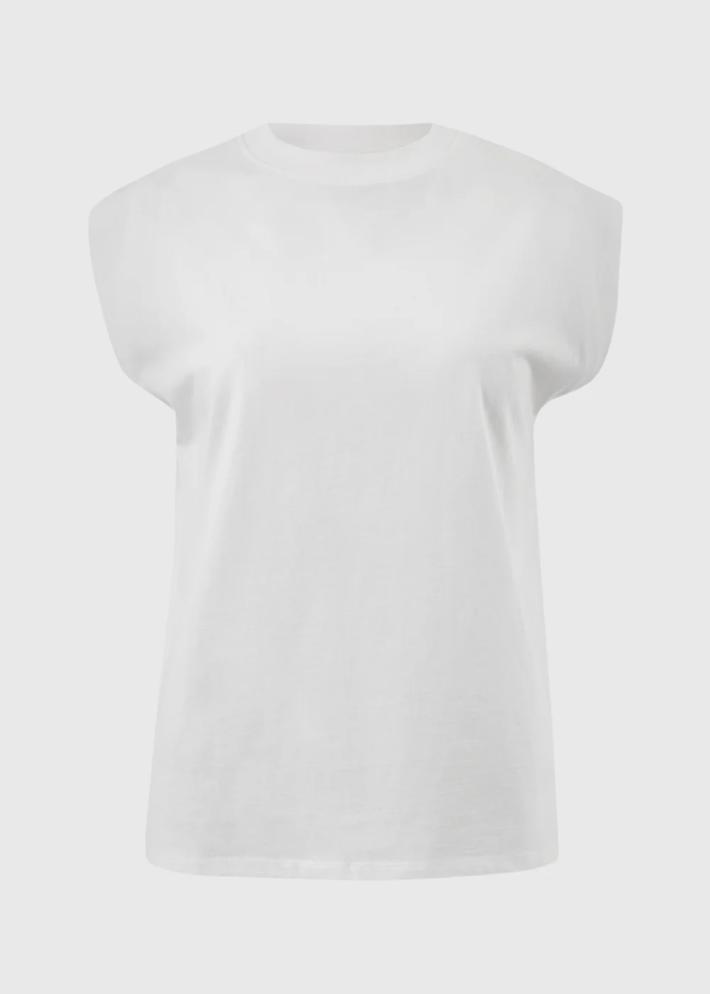 White Shoulder Tuck Vest Top - M Image 2