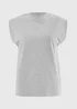 Grey Marl Shoulder Tuck T-Shirt - S Image 1