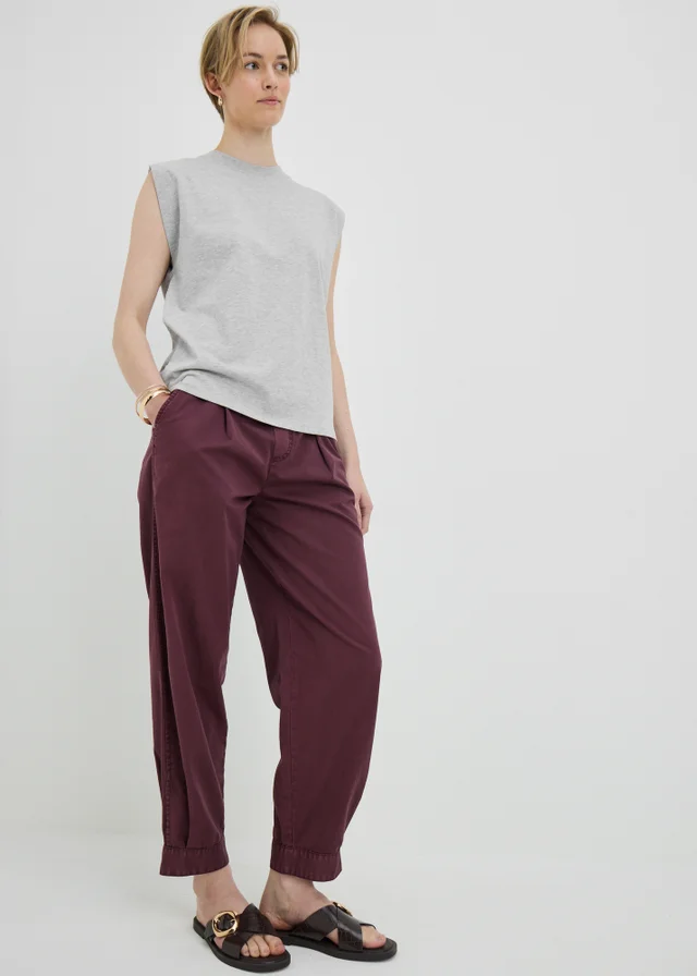 Grey Marl Shoulder Tuck T-Shirt