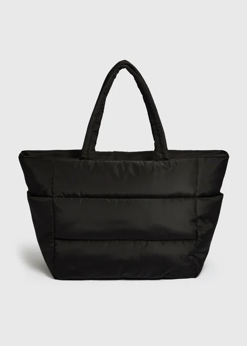 Black Nylon Padded Tote Bag - One Size Image 2