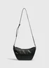 Black Weave Crossbody Bag - One Size Image 3
