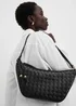 Black Weave Crossbody Bag - One Size Image 1