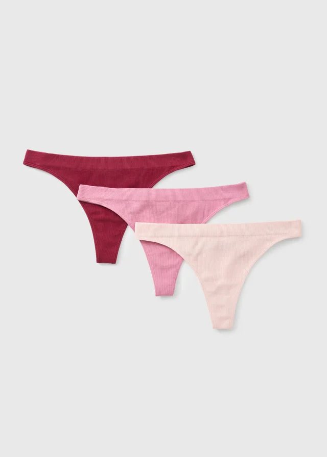 3 Pack Pink Seam Free Thongs