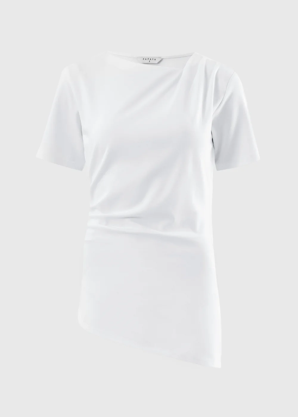 Cream Asymmetric Drape T-Shirt - 14 Image 4