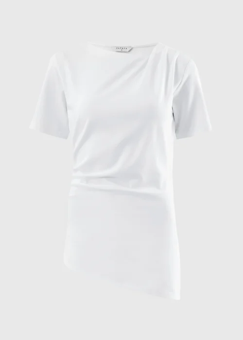 Cream Asymmetric Drape T-Shirt - 14 Image 4