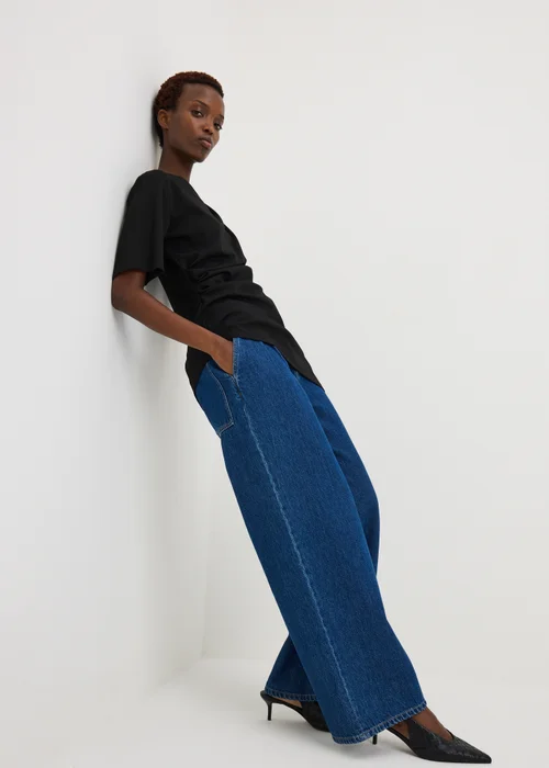 Black Asymmetric Drape T-Shirt - 14 Image 1
