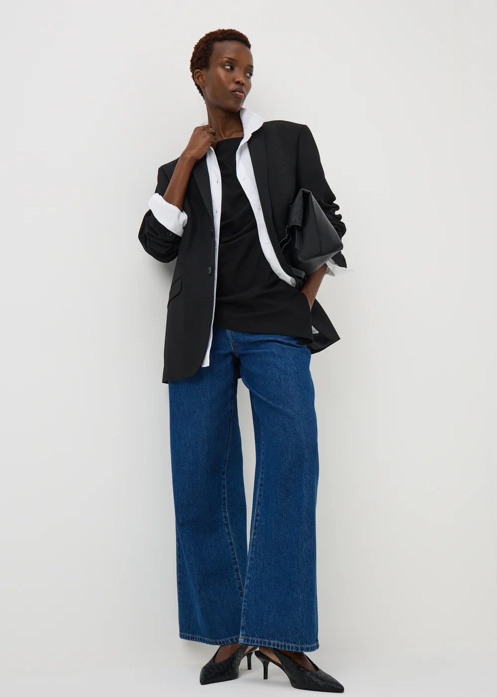 Black Asymmetric Drape T-Shirt - 14 Image 2