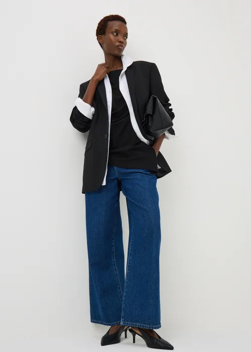 Black Asymmetric Drape T-Shirt - 14 Image 2