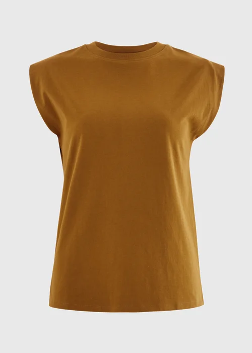 Brown Cap Sleeve T-Shirt - M Image 3