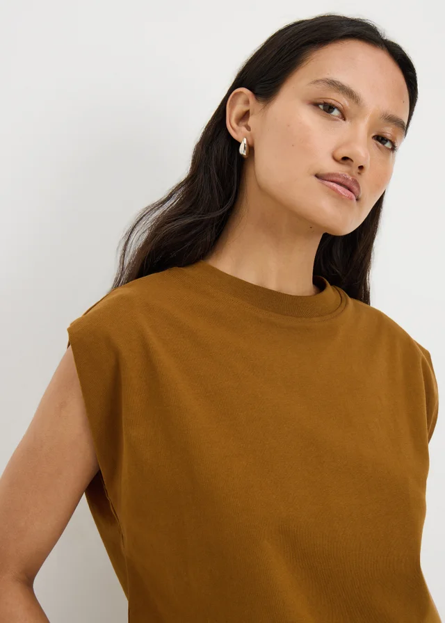 Brown Cap Sleeve T-Shirt
