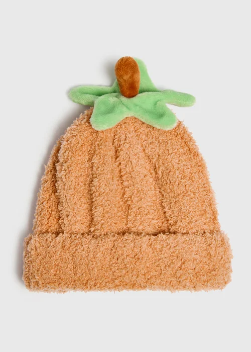 Baby Orange Pumpkin Hat (0-24mths) - Up to 1 Month Image 1