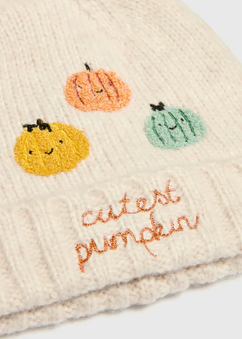 Baby Oatmeal Pumpkin Beanie (0-24mths) - 0-3 months Image 2