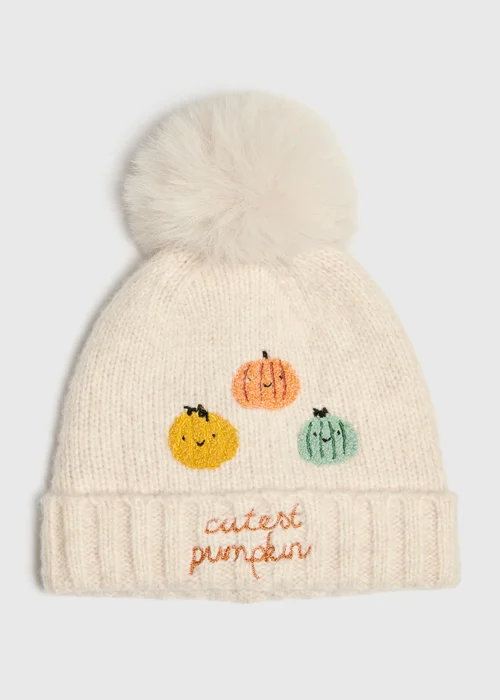 Baby Oatmeal Pumpkin Beanie (0-24mths) - 0-3 months Image 1