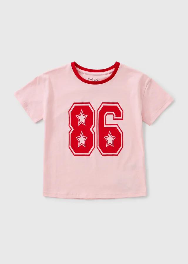 Girls Pink 86 Varsity T-Shirt (7-15yrs)