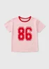 Girls Pink 86 Varsity T-Shirt (7-15yrs) - 7 Yrs Image 1