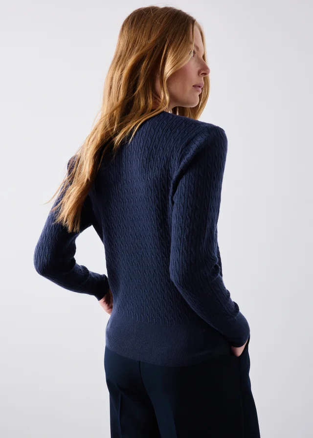 Navy Babycable Cardigan