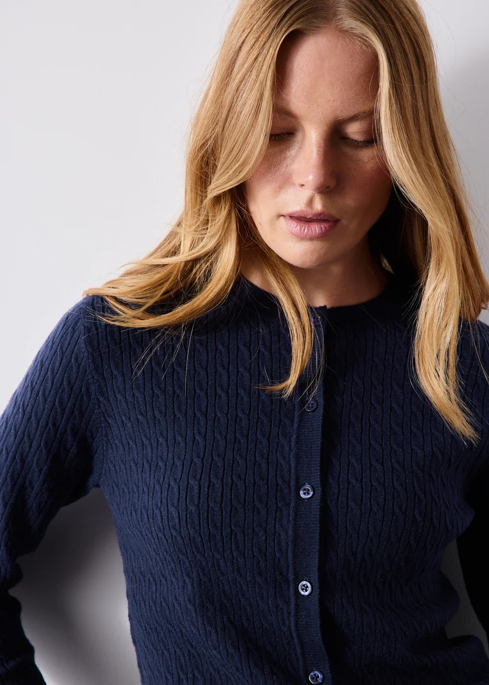 Navy Babycable Cardigan - 8 Image 3