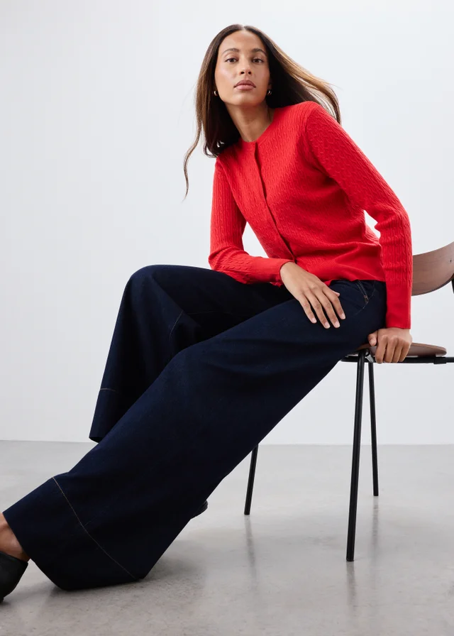 Red Babycable Cardigan