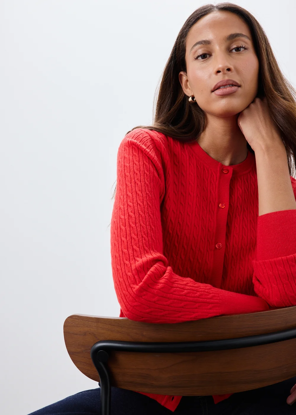 Red Babycable Cardigan - 8 Image 3