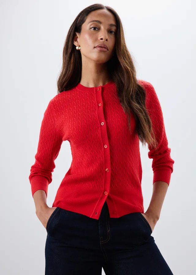 Red Babycable Cardigan