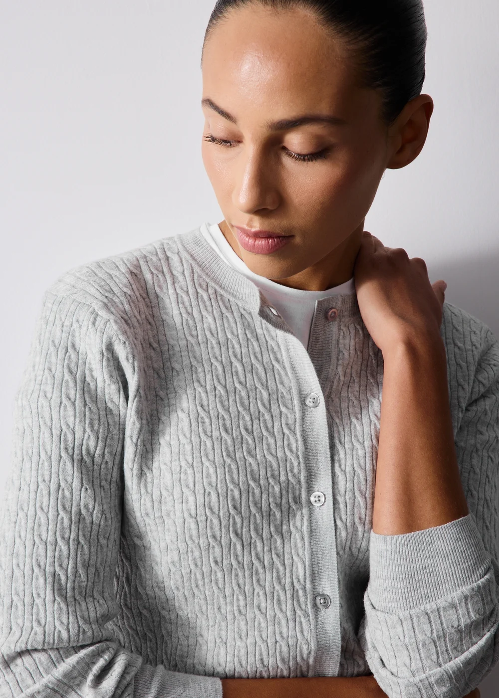 Grey Button Through Cardigan - 8 Image 2